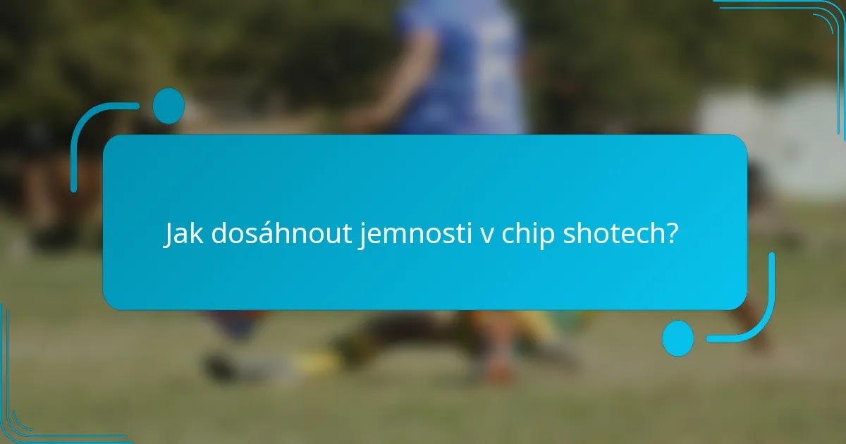 Jak dosáhnout jemnosti v chip shotech?